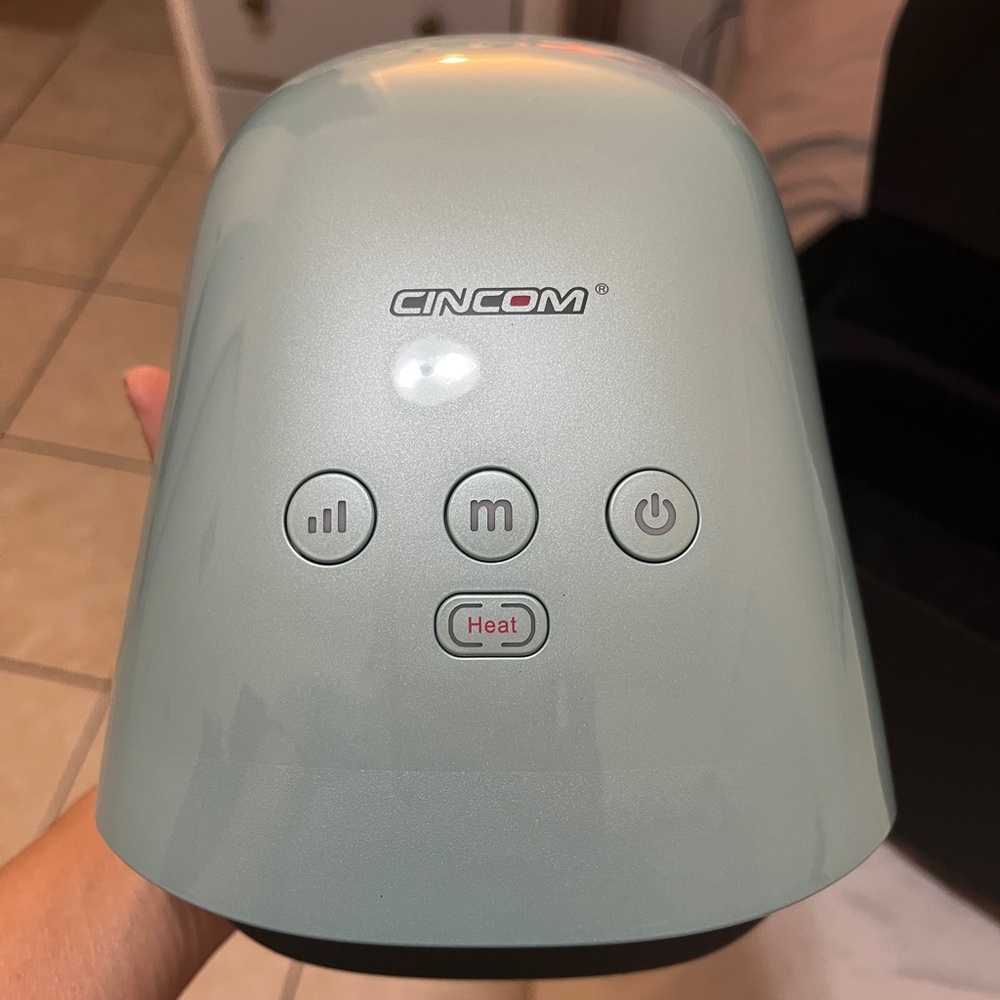 Cincom Portable Hand Massager Teal Cordless with Heat and Compression Arthritis